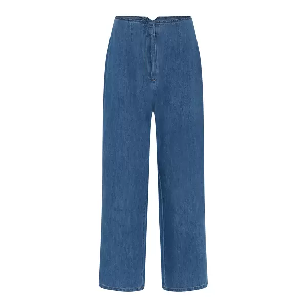 Frau - Ankelbukser Wuxi Denim, Medium Blue