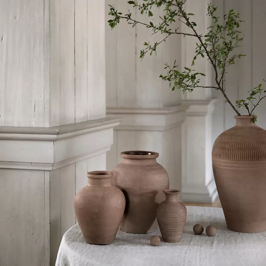TELL ME MORE - Rustic Terracotta Urn, Large - Hent selv