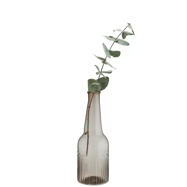 Madam Stoltz - Vase Recycled Glass Ø:7x20, Light Grey