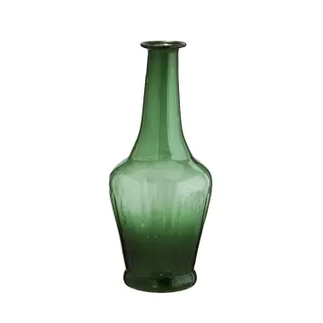 Madam Stoltz - Vase Recycled Glass Ø:9x19, Green Madam Stoltz - Vase Recycled Glass Ø:9x19, Green