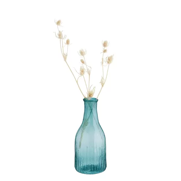 Madam Stoltz - Vase Recycled Glass Ø:7x16, Light Teal