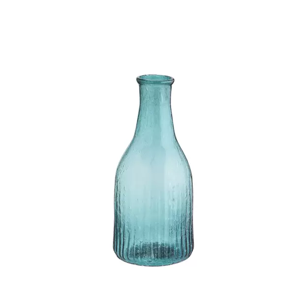 Madam Stoltz - Vase Recycled Glass Ø:7x16, Light Teal