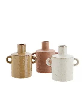 Madam Stoltz - Vase Stoneware H:14, Ass. farver