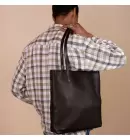 O My Bag - Shopper Georgia Soft Grain Læder, Sort