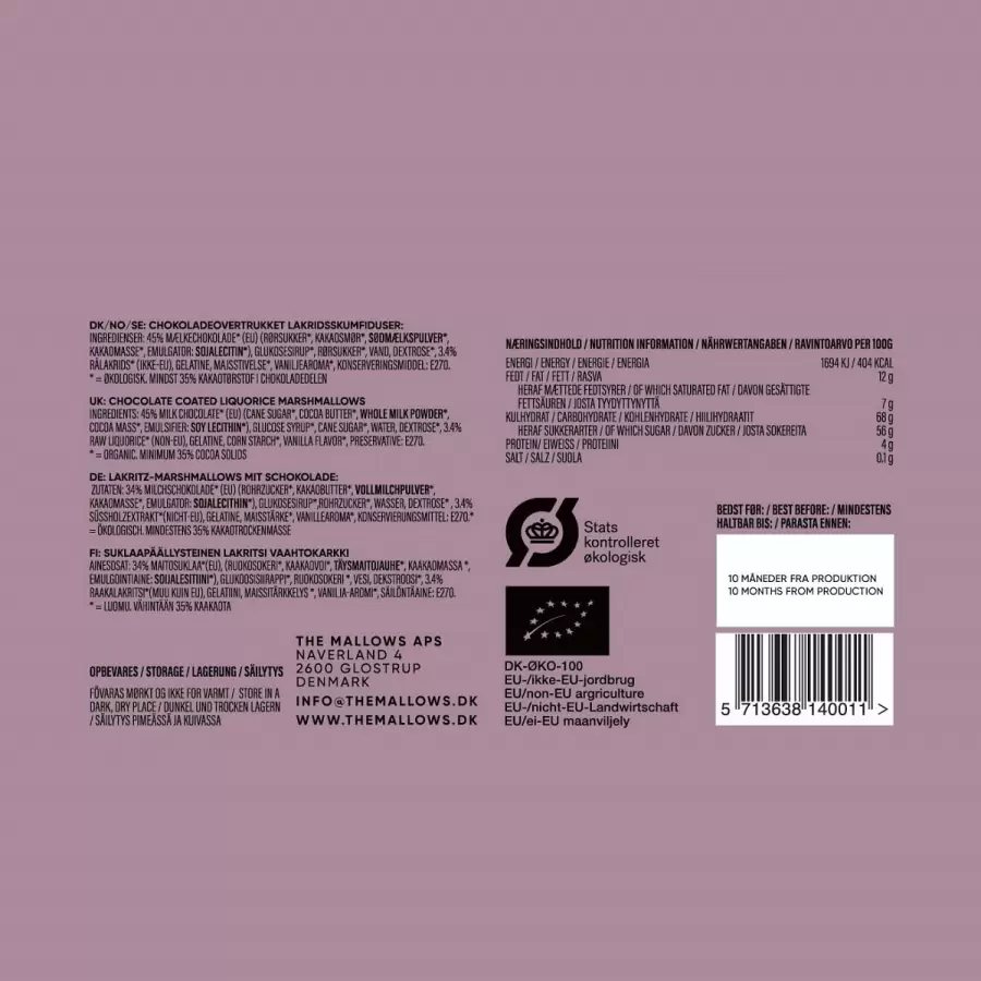 THE MALLOWS - Øko Skumfiduser, Dark Liquorice