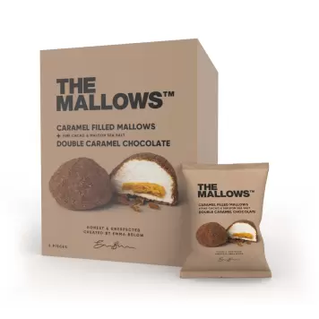 THE MALLOWS - Fyldte Mallows, Dobbelt Karamel Chokolade THE MALLOWS - Fyldte Mallows, Dobbelt Karamel Chokolade