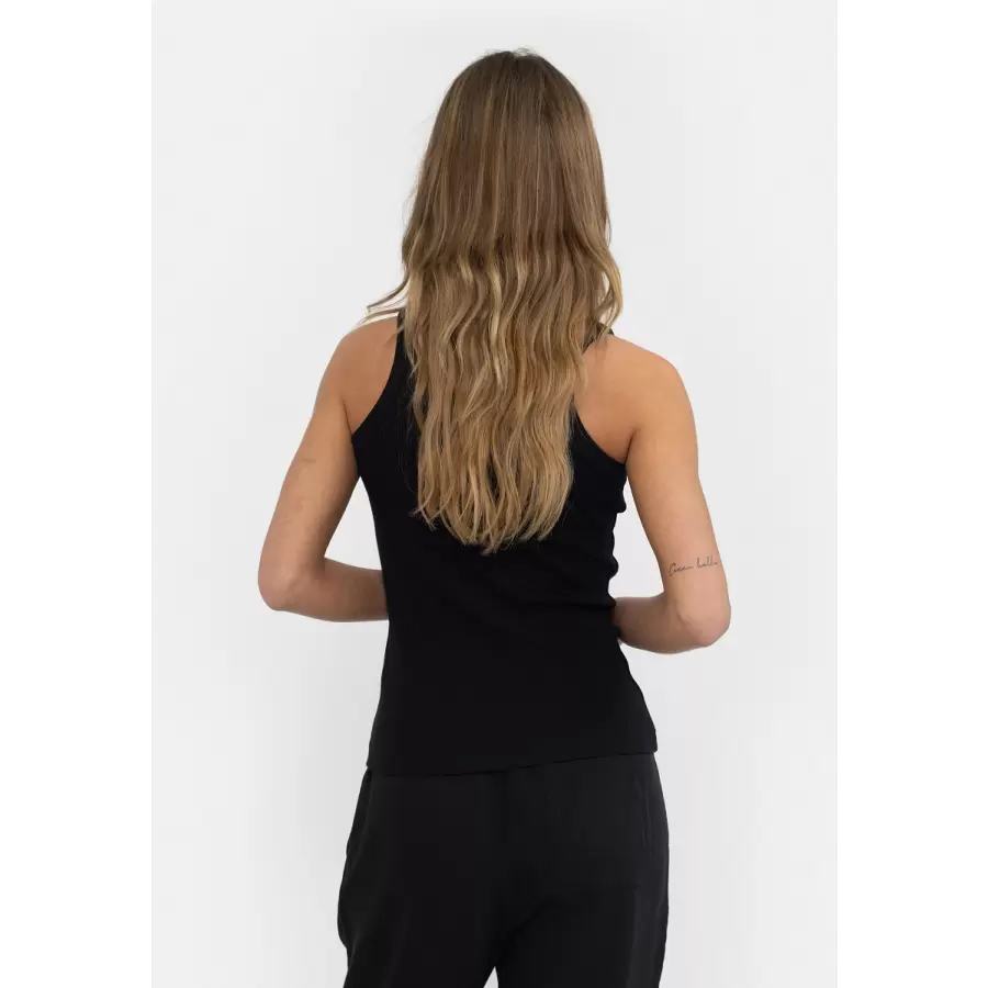 esmé studios - Blossom Racerback Rib tank, Sort