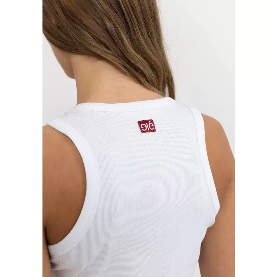 esmé studios - Blossom Racerback Rib tank, Hvid