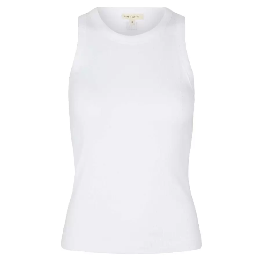 esmé studios - Blossom Racerback Rib tank, Hvid