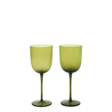 Ferm Living - Host 2 stk Hvidvinsglas, Mosgrøn Ferm Living - Host 2 stk Hvidvinsglas, Mosgrøn