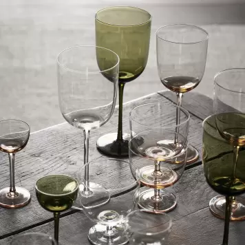 Ferm Living - Host 2 stk Rødvinsglas, Mosgrøn