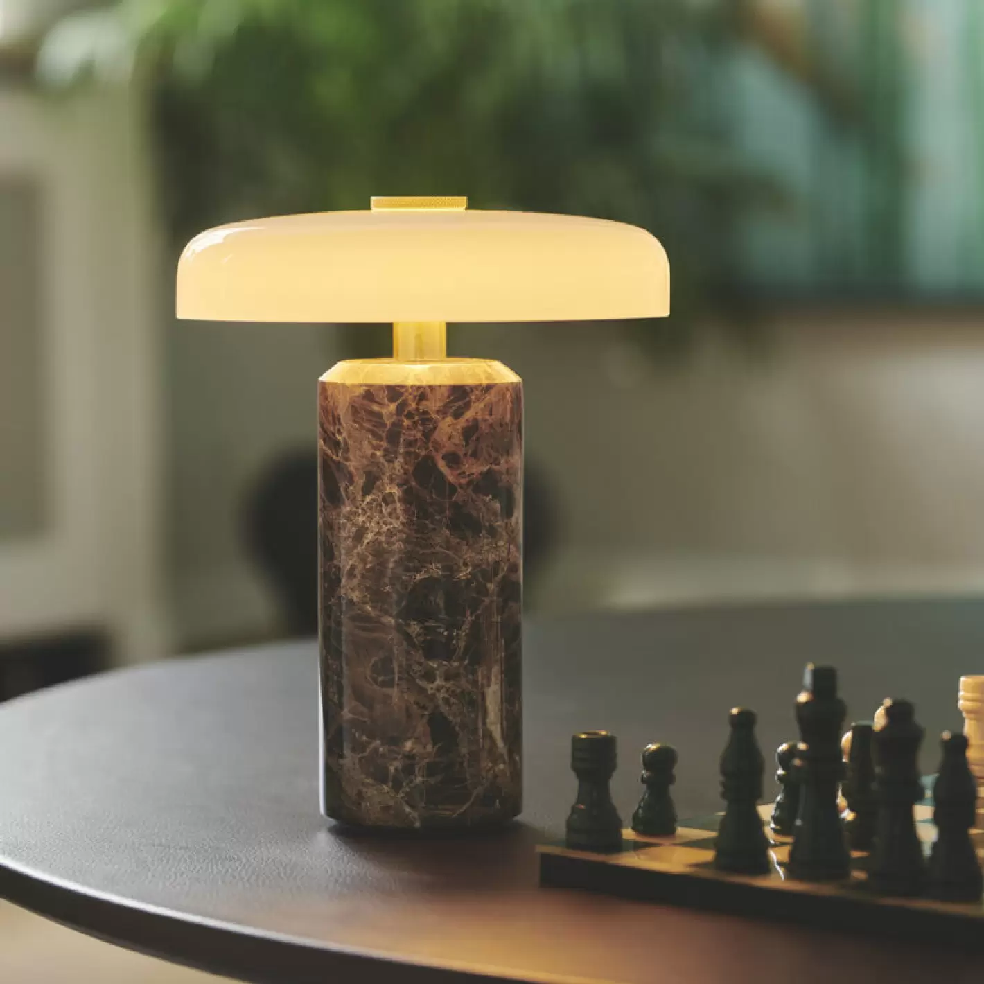 Transportabel Bordlampe Trip - Dark Emperador/Opal Glossy