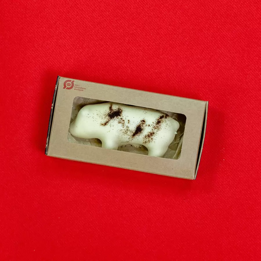 Anker chokolade - Julegris marcipan/Hvid Chokolade 75g, Øko
