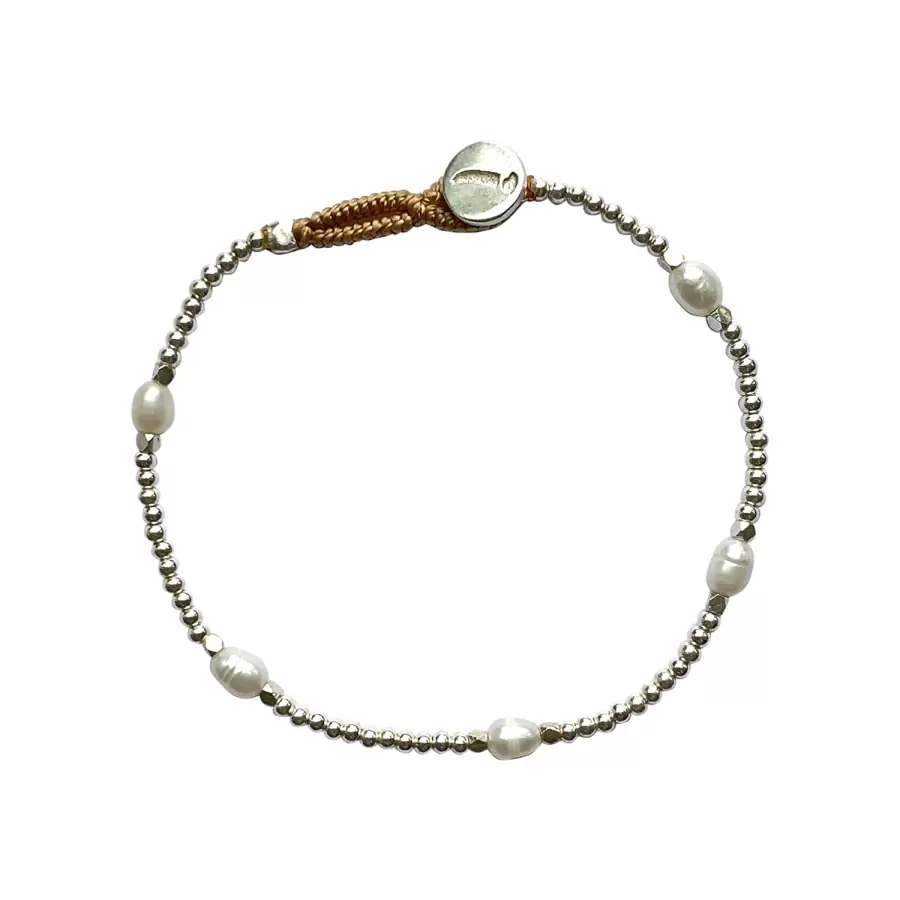 IBU Jewels - Armbånd Silver, Lulu Round Pearl