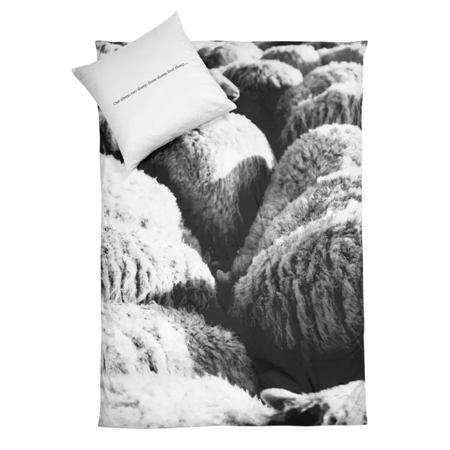 By Nord - UDGÅET - Ekstralængde Sheep 140x220 - sengesæt inkl. pudebetræk