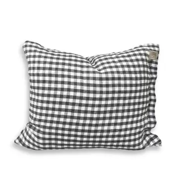 Lovely Linen - Pudebetræk Misty Hør Ternet, Mørkegrå 60*63 Lovely Linen - Pudebetræk Misty Hør Ternet, Mørkegrå 60*63