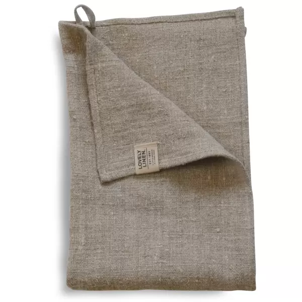 Lovely Linen - Gæstehåndklæde Rustic Hør 42*65, Natur Beige