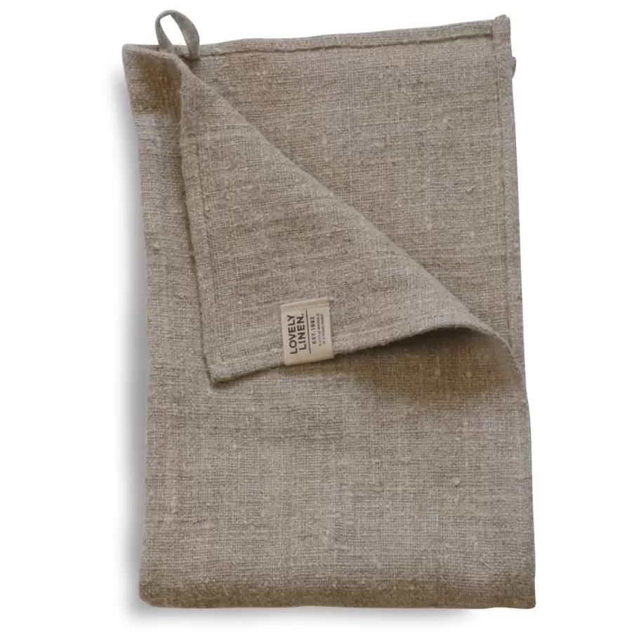 Lovely Linen - Gæstehåndklæde Rustic Hør 42*65, Natur Beige