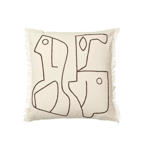 ferm LIVING - Pude Figure, Offwhite/Coffee