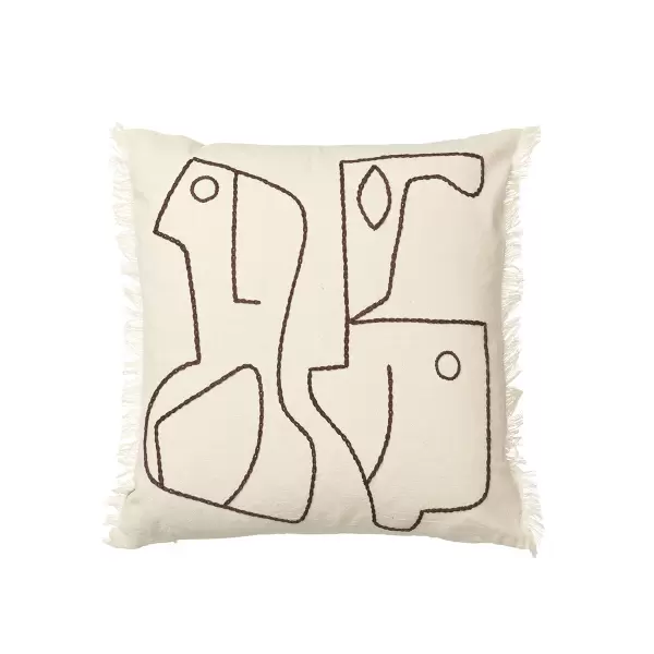Ferm Living - Pude Figure, Offwhite/Coffee