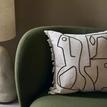 Ferm Living - Pude Figure, Offwhite/Coffee