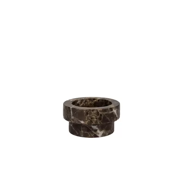 Mette Ditmer - Lysestage Marmor Low, Brun