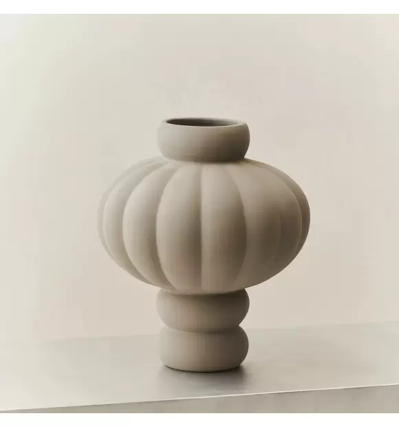 Louise Roe - Ceramic Balloon Vase #08, Sanded Grey