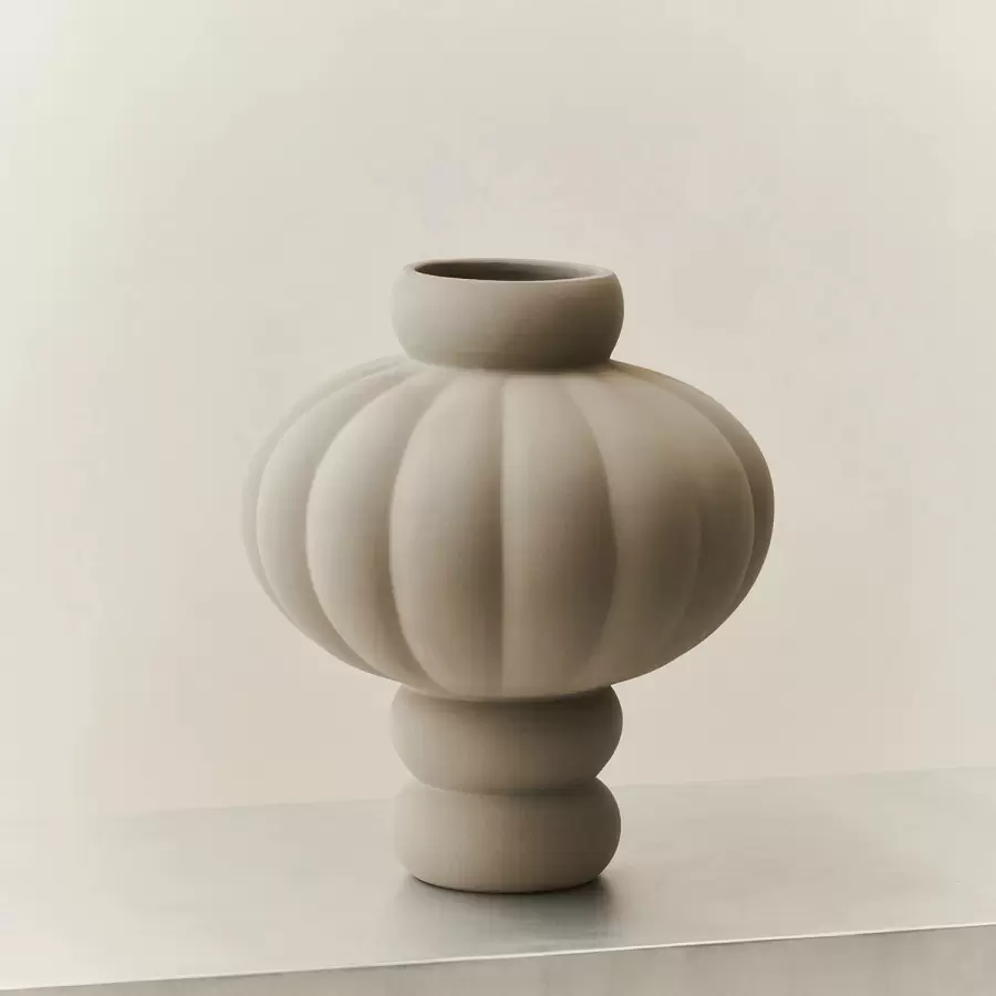 Louise Roe - Ceramic Balloon Vase #08, Sanded Grey