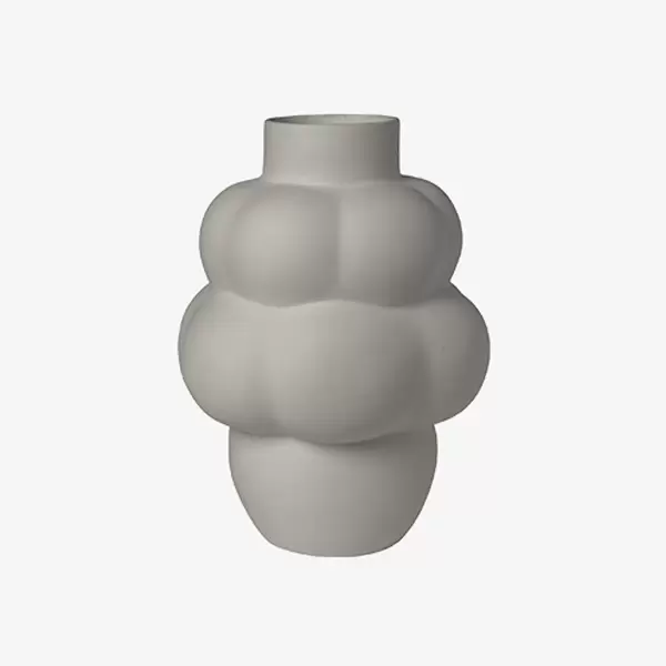 Louise Roe - Ceramic Balloon Vase #04 Petit, Sanded Grey