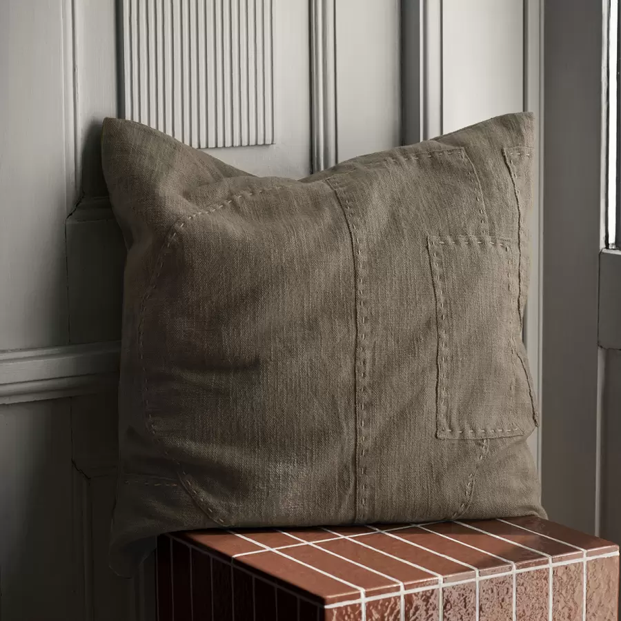 ferm LIVING - Pude Darn, Dark Taupe 50*50