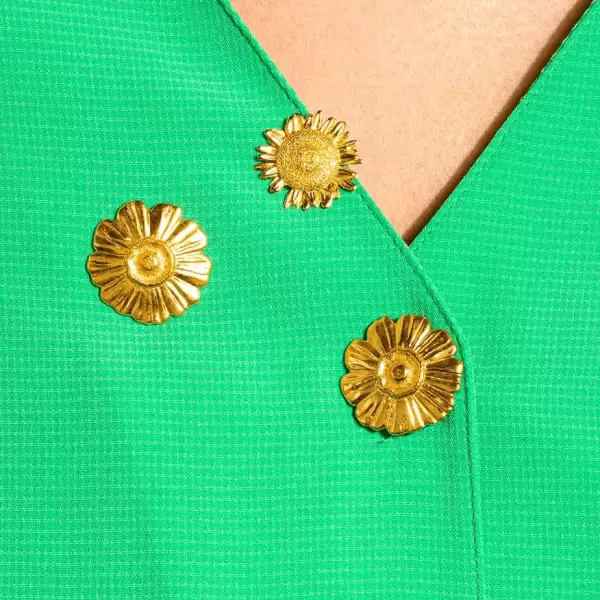 House of Vincent - Broche Mock Meadow, Forgyldt messing