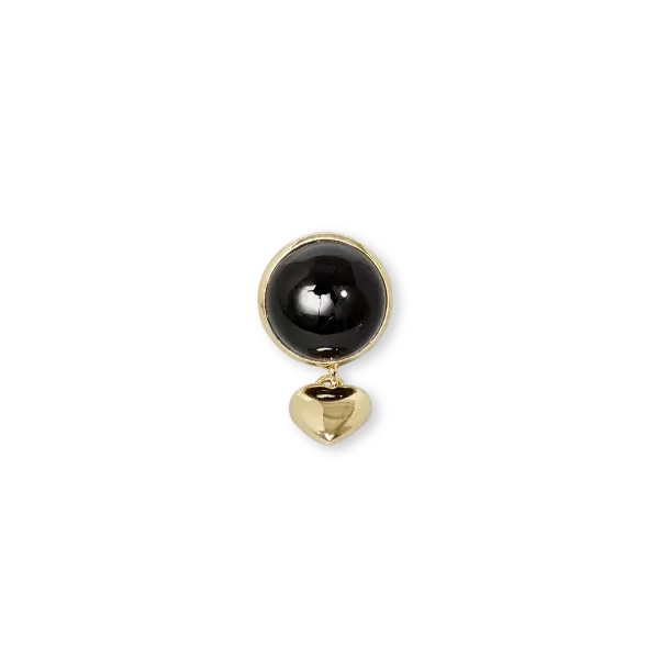 Trine Tuxen - Ørering Fay Onyx, Forgyldt sterlingsølv 1 stk