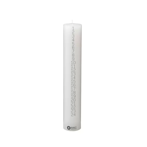 KunstIndustrien - Kalenderlys Monoline Ø:6*40 cm. - sort- eller guldtryk