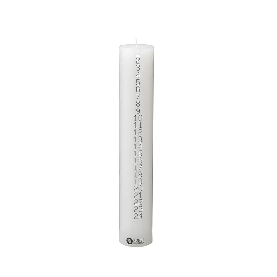 KunstIndustrien - Kalenderlys Monoline Ø:6*40 cm. - sort- eller guldtryk