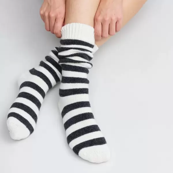 moshi moshi mind - Polar Socks, Ecru/Dark Grey
