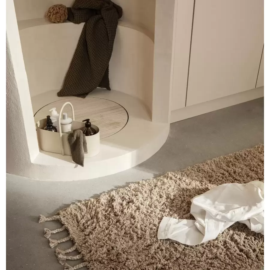ferm LIVING - Måtte Amass70*50 cm.  Long Pile, White Pepper
