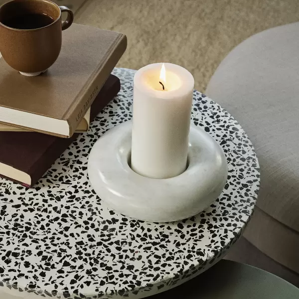Broste Copenhagen - Lysestage Torus, Sort Marmor