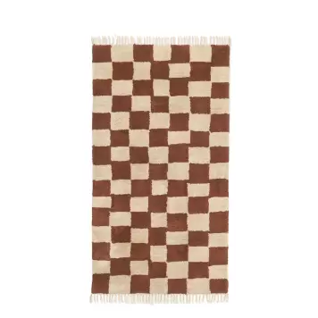Ferm Living - Mara vaskbart tæppe, Rust/Warm Sand
