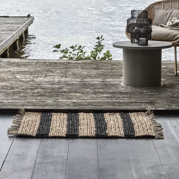 House Doctor - Jute-måtte Rimi, Natur/Sort 60*90