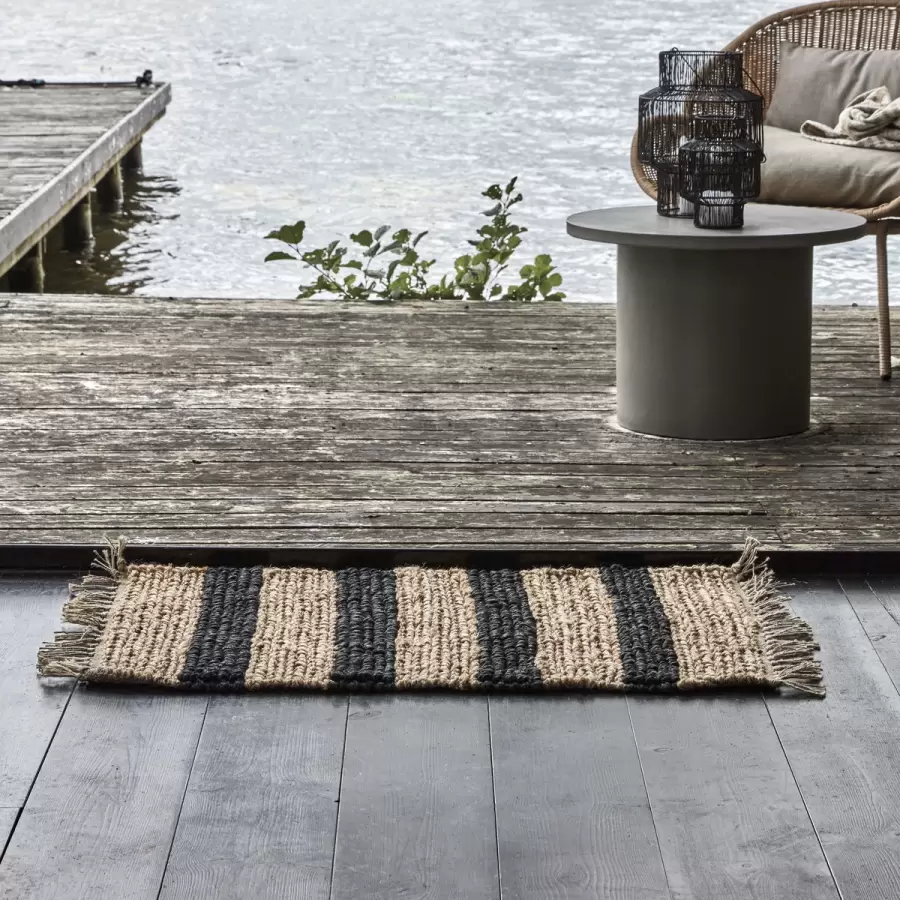 House Doctor - Jute-måtte Rimi, Natur/Sort 60*90