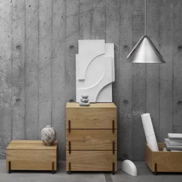 Kristina Dam - Stack Storage Boxes Natur, Olieret eg/Valnød - Hent selv
