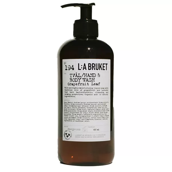 L:A Bruket - Håndsæbe og Bodywash no 194 Grapefruitleaf