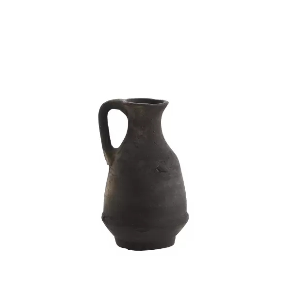 Madam Stoltz - Vase Terracotta, Sort Ø:9*H:16,5
