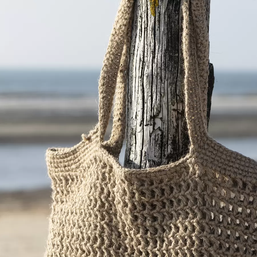 Ib Laursen - Hæklet Taske Jute, Natur