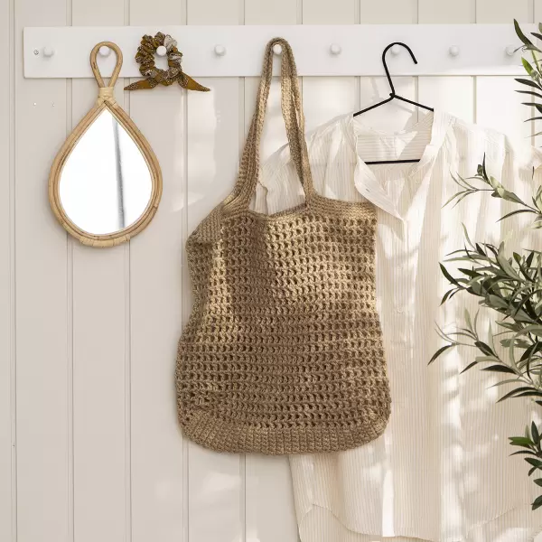 Ib Laursen - Hæklet Taske Jute, Natur