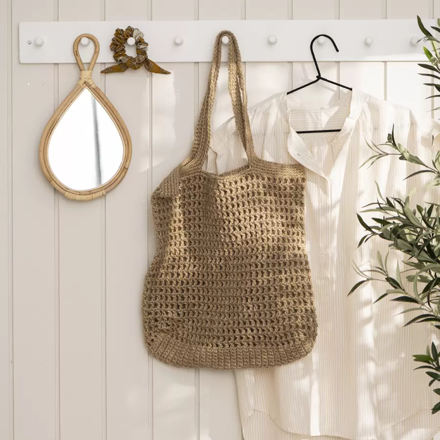Ib Laursen - Hæklet Taske Jute, Natur