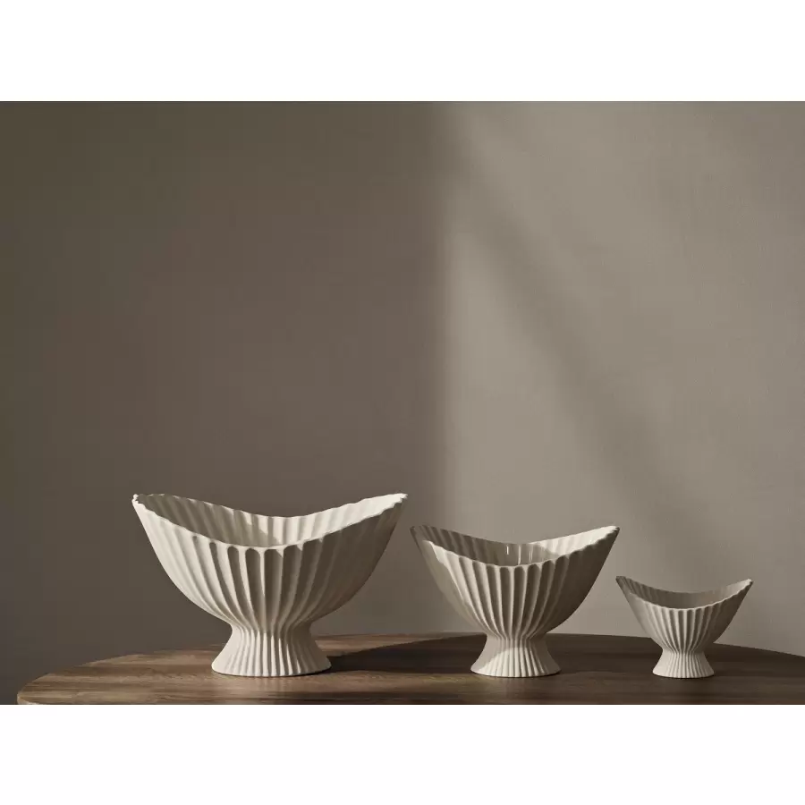 ferm LIVING - Fountain Bowl Offwhite, Small 13*19