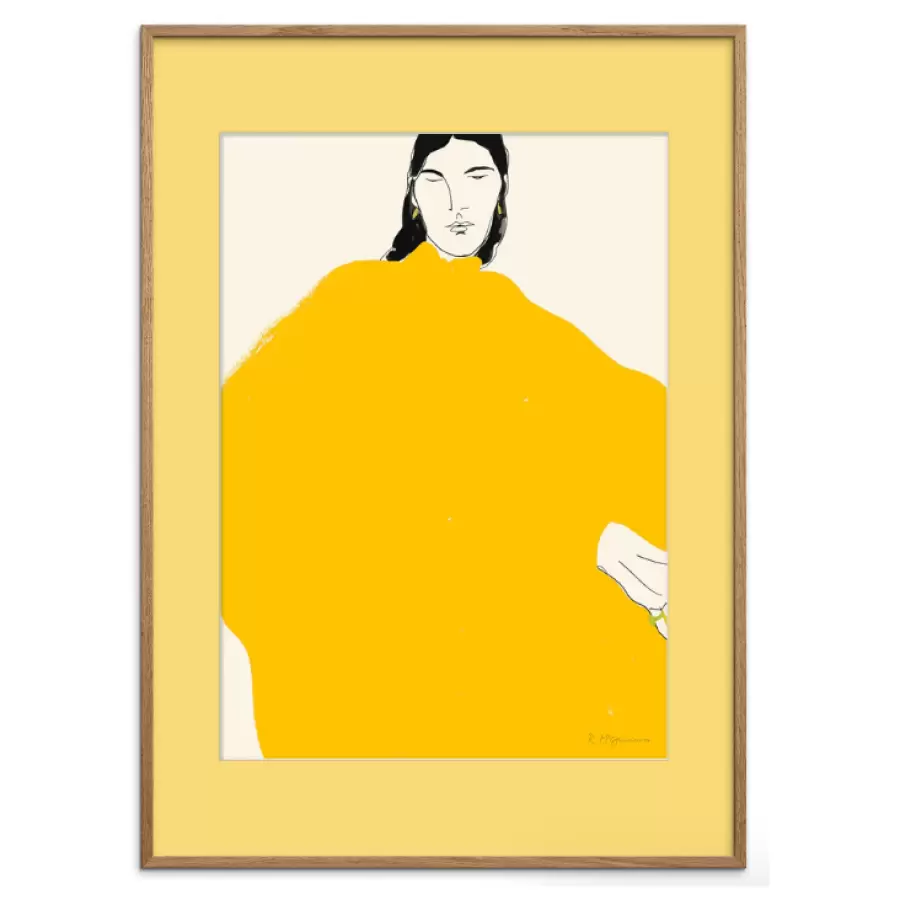 The Poster Club - Rosie McGuinness Yellow Dress, 40*50 Indrammet - Hent selv