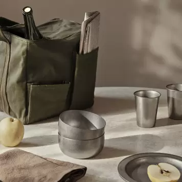 Ferm Living - Kop Tumbled, Rustfrit Stål Ø:8,5*10
