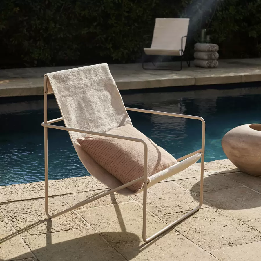 ferm LIVING - Desert Lounge Chair, Cashmere/Cloud - Hent selv